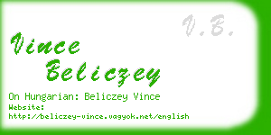 vince beliczey business card